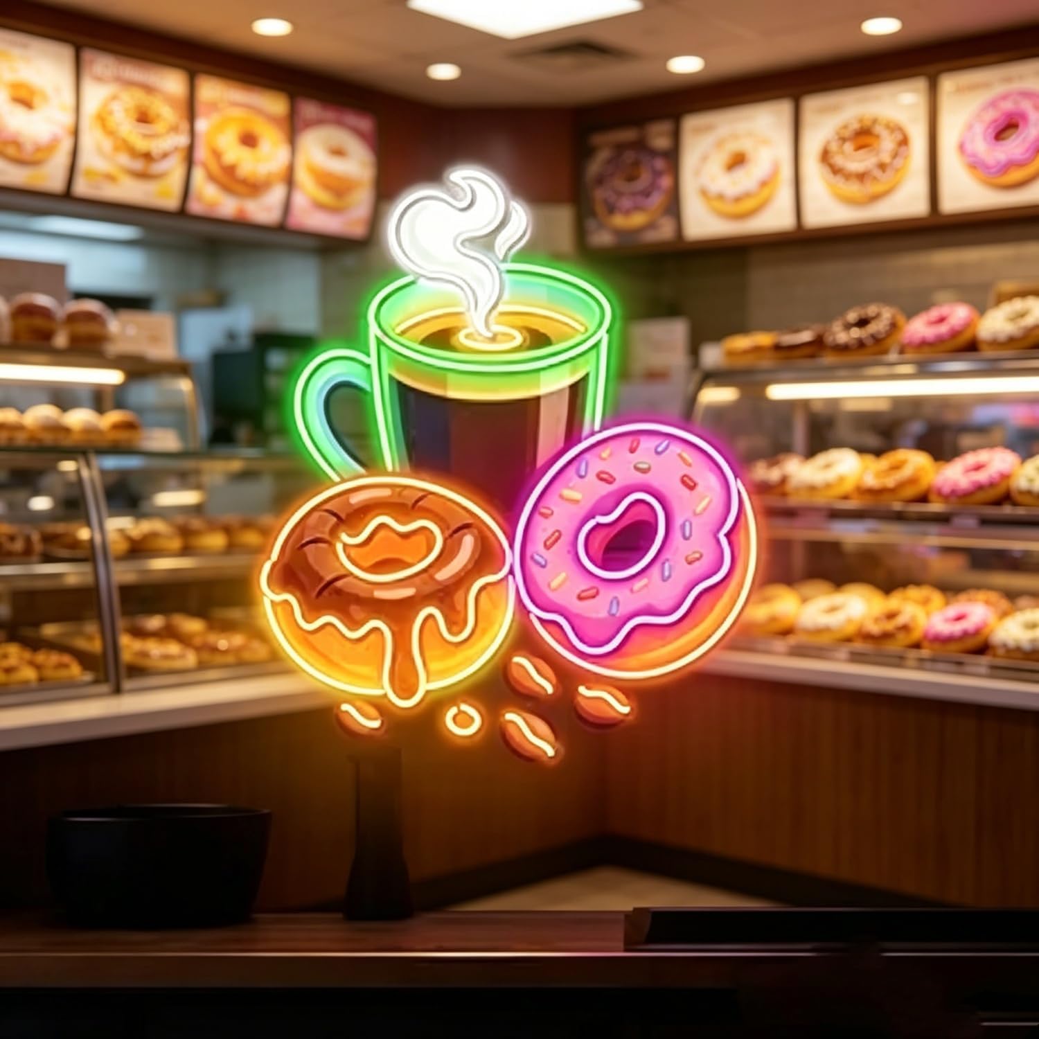 Commercial Kitchen Light - 도넛 LED 네온사인 USB 전원 네온