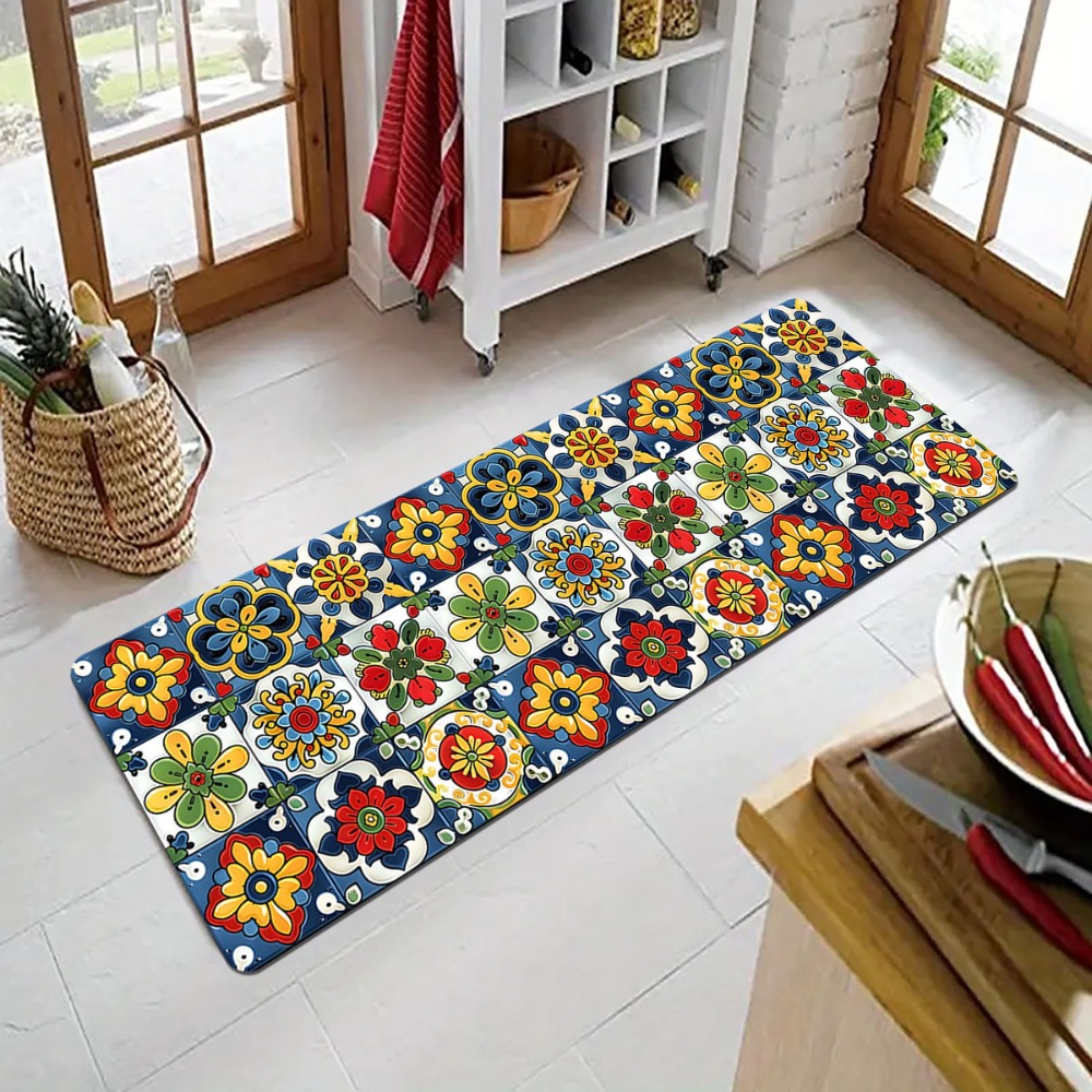 Commercial Kitchen Tile Flooring - 지중해 타일 카펫 매트 러그 홈