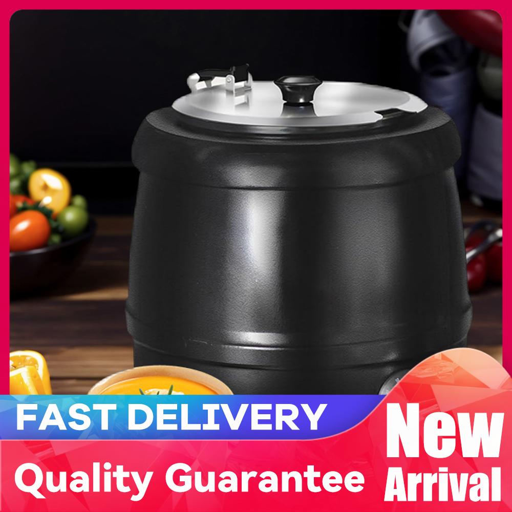 Soup Kettle Warmer - 10L 전기 수프 워머, 뚜껑이 있는