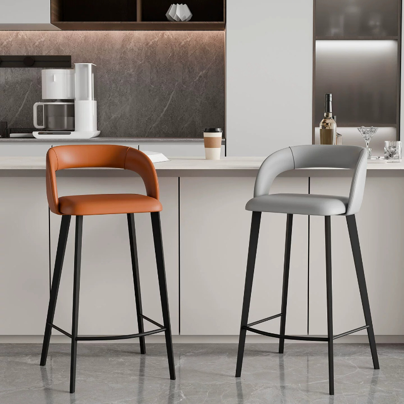 Commercial Kitchen Lighting Design - 가벼운 럭셔리 나파 가죽 바 의자
