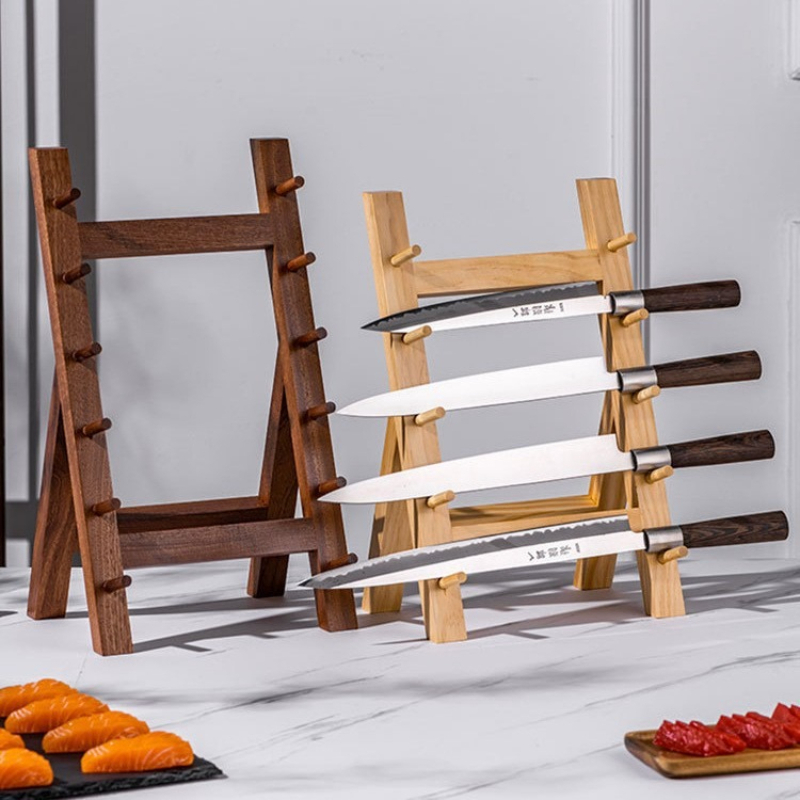 Commercial Kitchen Knife Storage - 상업용 수제 광택 사시미 칼꽂이, 계단식