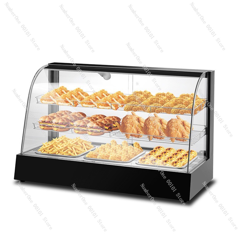 Food Warmer Display - 조리된 음식, 햄버거, 에그 타르트, 프라이드