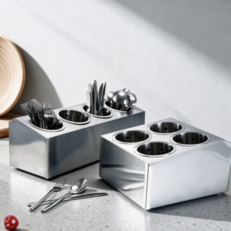 Commercial Kitchen Knife Storage - 스테인리스 스틸 수저 바구니 배수 보관함
