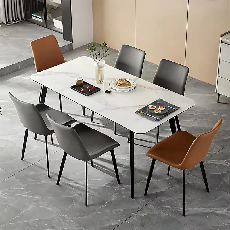 Commercial Kitchen Lighting Design - 2pcs 현대적인 미니멀리스트 스틸 다이닝 체어
