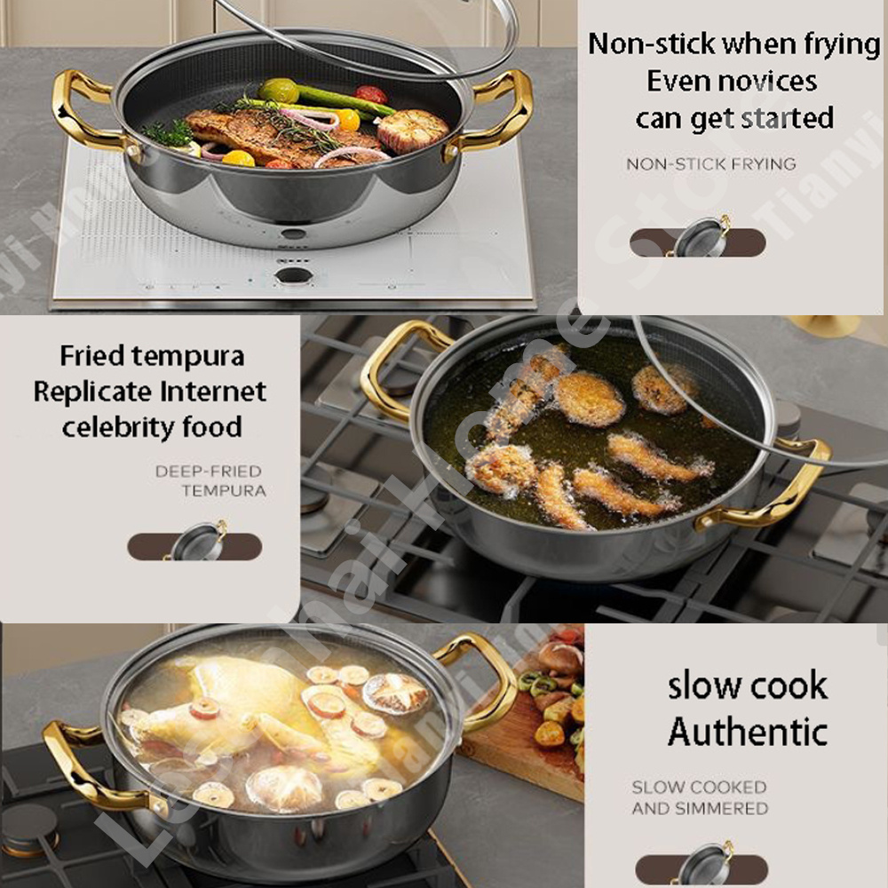 30cm 스테인리스 스틸 수프 냄비 웍 논스틱 허니콤  - Soup Kettle Warmer 리뷰 및 가격