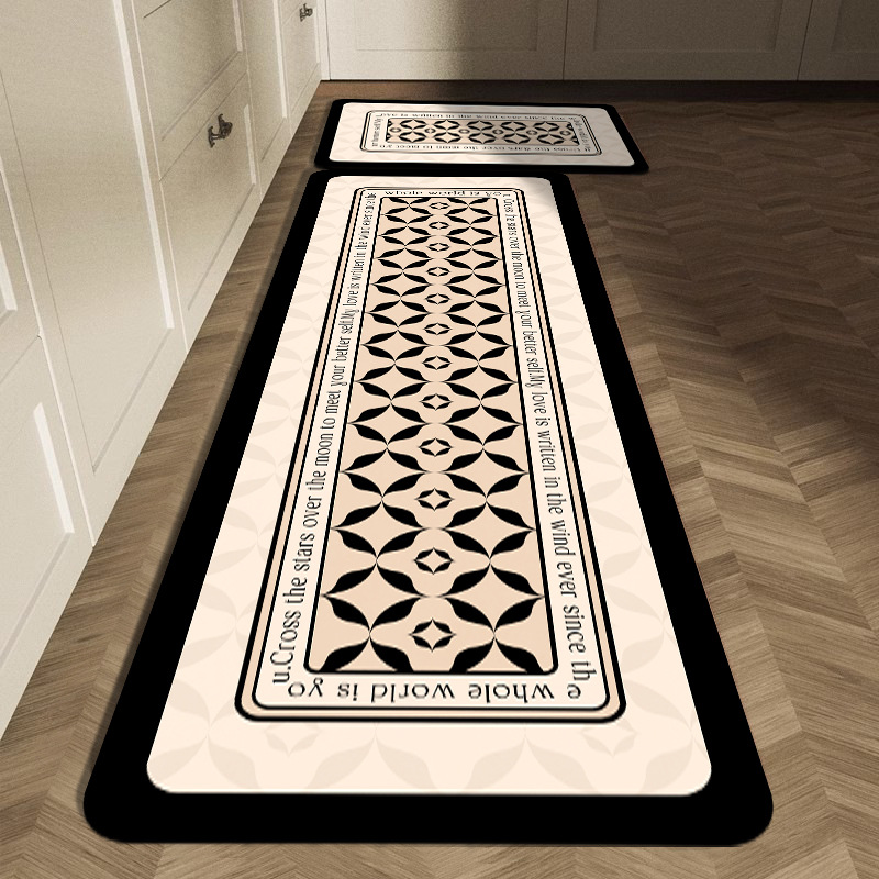 블랙 화이트 기하학 타일 주방 매트 세트 보헤미안 패치 - Commercial Kitchen Tile Flooring 리뷰 및 가격