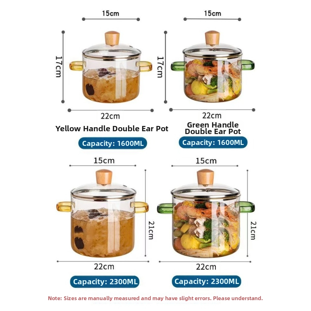 두꺼운 1.6/2.3L 가정용 유리 냄비 내열성 이중  - Soup Kettle Warmer 리뷰 및 가격