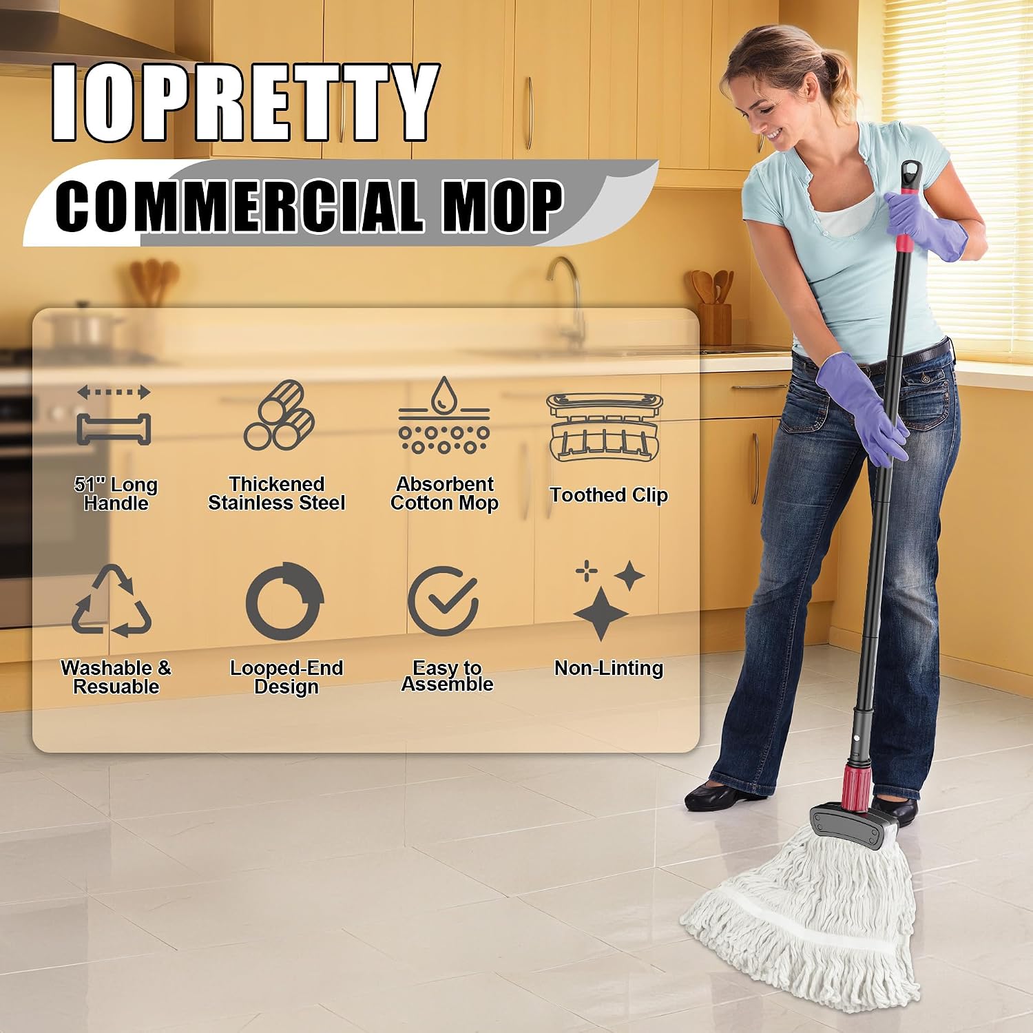 긴 손잡이가 있는 상업용 바닥 청소용 걸레 - 나무,  - Commercial Kitchen Tile Flooring 리뷰 및 가격