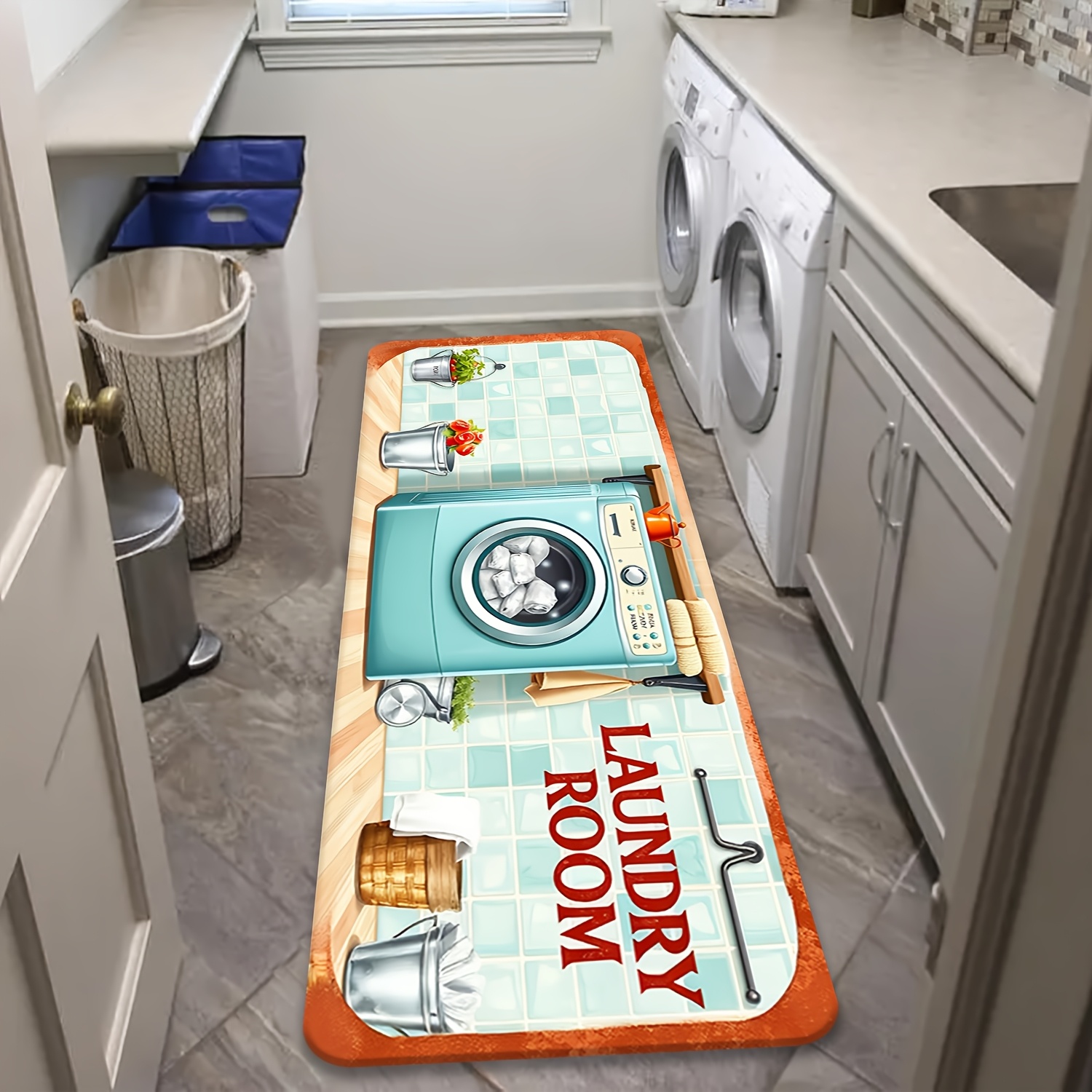 레트로 타일 무늬 프린트 아늑하고 튼튼한 롱 러너 러그 - Commercial Kitchen Tile Flooring 리뷰 및 가격