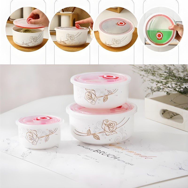 3 피스 세트, 고급 본 차이나 도시락 세트, 일본 스 - Food Warmer Display 리뷰 및 가격