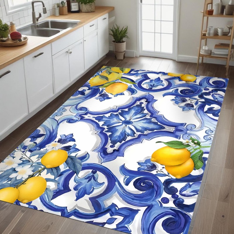지중해 모자이크 타일 주방 러그 레몬 티팟 꽃무늬 아트 - Commercial Kitchen Tile Flooring 리뷰 및 가격